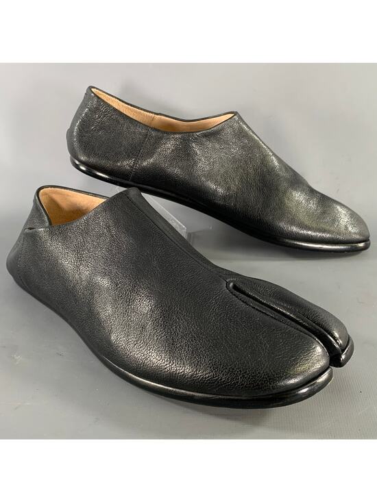 MAISON MARGIELA Size 11 Black Leather Slip On Loafers main image 4